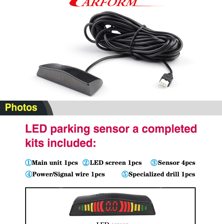Universal car parking sensor with side waterproof backup sensor