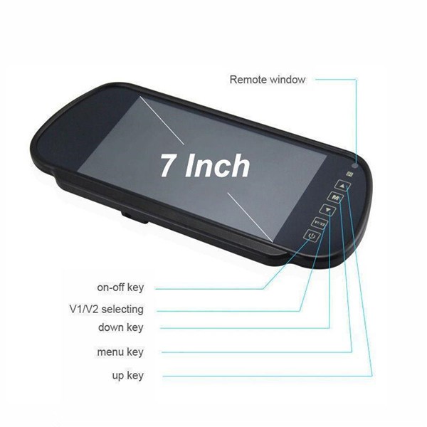 7 Inch LCD MP5 Car Rearview Mirror Monitor SD Card Support With Car Camera