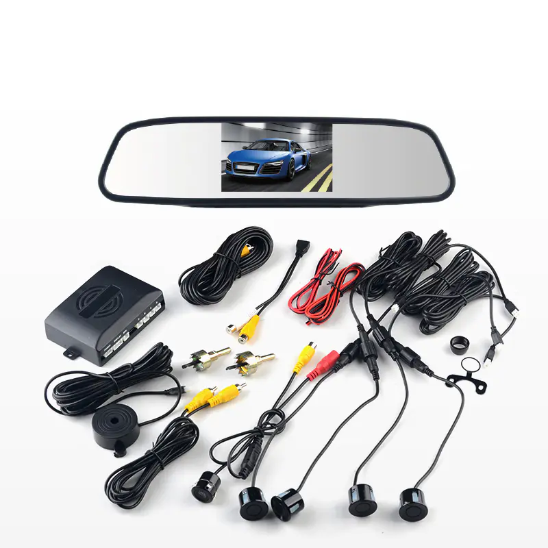 4.3 inch rearview mirror with camera, rear view parking sensor system CF5400R for 12V car