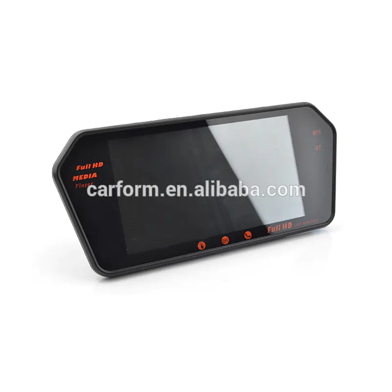 7 inch Rear view LED Monitor with MP5,Bluetooth and Mobile phone interconnected charge plus capacitive touch display