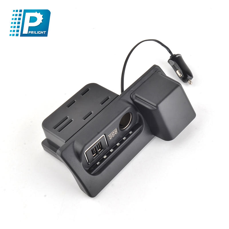 Car cigarette lighter car charger dual usb quick charge lighter socket with voltage display