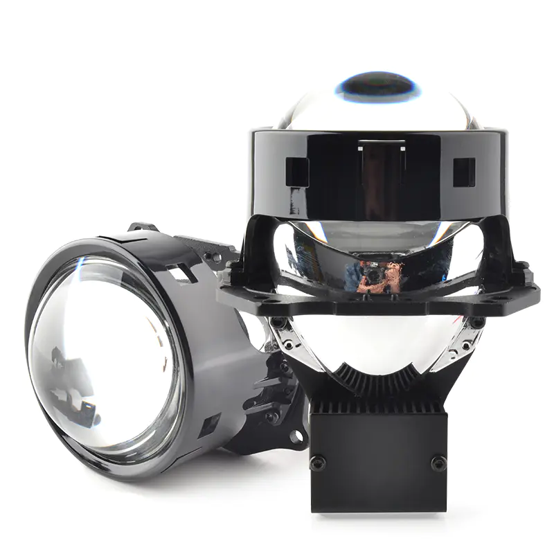 factory led headlight universal car 3.0 inch bi led projector lens 120w 6500k super bright dual light bi led projector lens