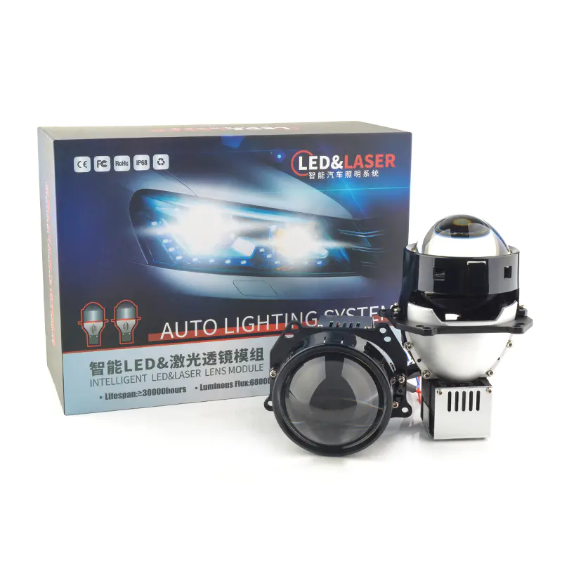 led lens projector headlight spotlight bi led projector lens 3.0 super bright leds headlamp for cars trucks