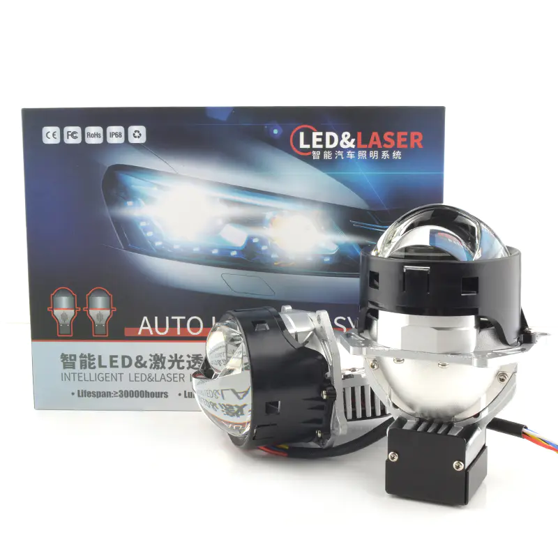 quality led light car light lens projector 100w 6000k 3 inch hd led lens spotlight biled projector lens bulb