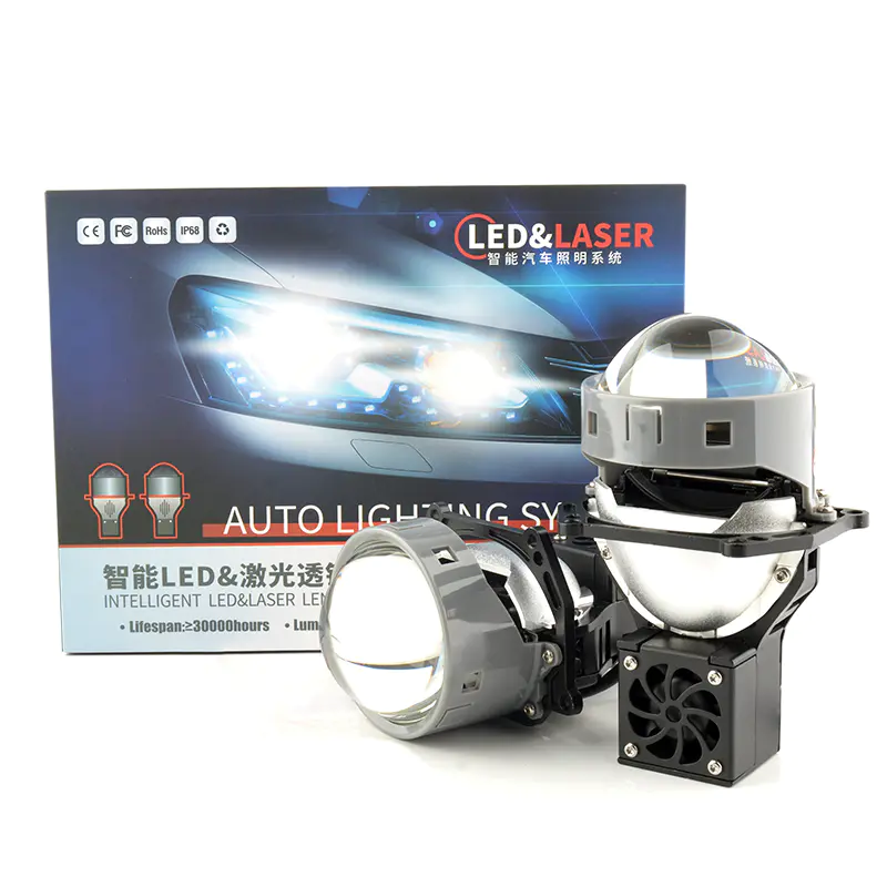 2024 LED Car Headlight Retrofit 12V Bi LED Projector Lens 3 Inch 120W 6000K Super Bright Hi Lo Beam Bi-LED Projector Lens