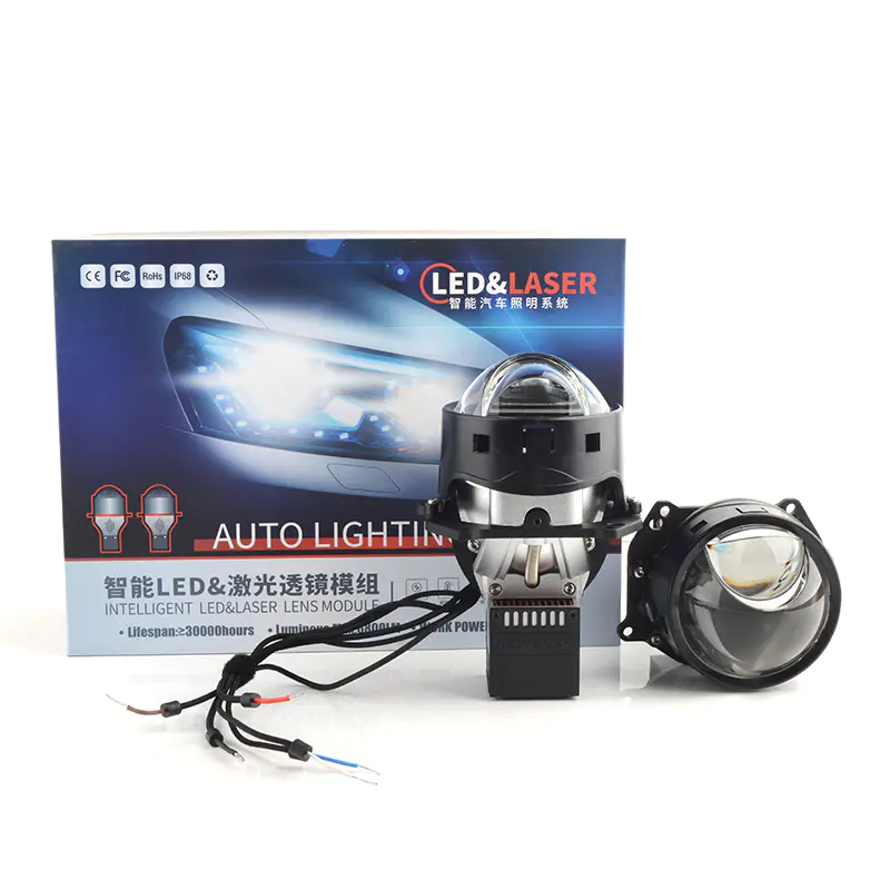 auto retrofit head lamp bi led projector lens 3.0 high power 120w 6000k high low beam led headlight lens for car
