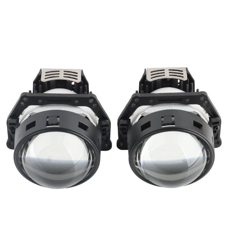 Car Accessories 3'' Bi LED Projector Lens 120w 10000lm 6500k LED Headlight Bulb Laser Light Bifocal Double Cup Bi-LED