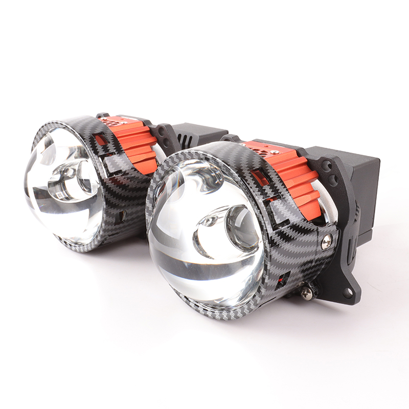 LED Laser Lens 6+1 Biled 3'' 160W 6500K Dual Straight Reflect Hi/Lo Beam Bi LED Projector Lens Car LED Headlights