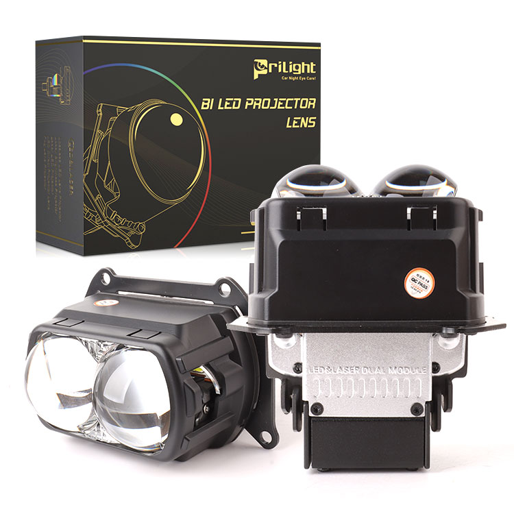 4 Light Cups 4 Light Source Hyperbolic Matrix Bi Led Projector Lens 3 Inch 160W Highlight Led Projector Lens For Car