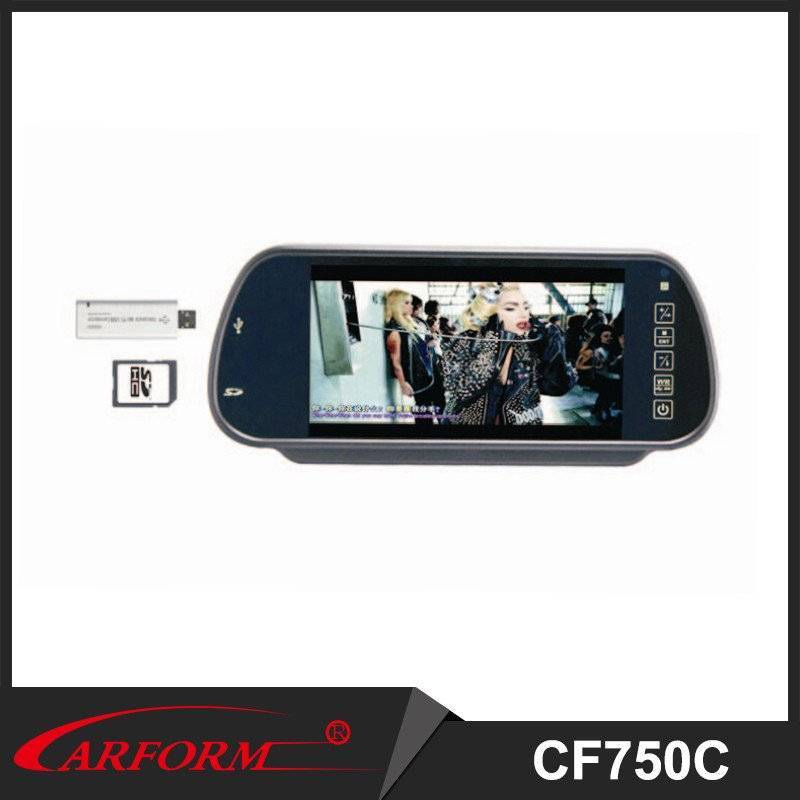 7 inch rear view mirror ,  rearview with SD USB for Latin America