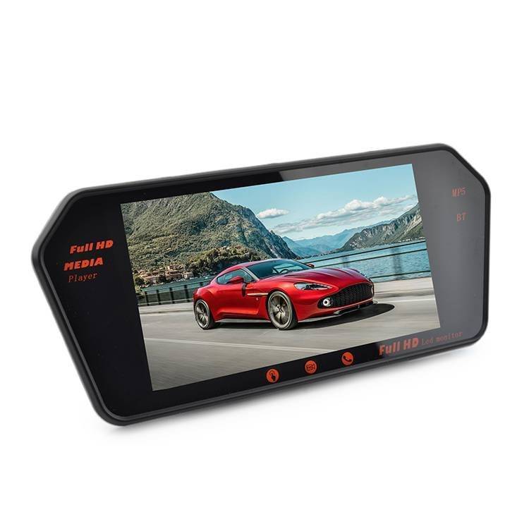 7 inch Rear view LED Monitor with MP5,Bluetooth and Mobile phone interconnected charge plus capacitive touch display